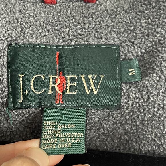 VTG J Crew Oarsman Bomber Jacket Mens Medium Red Fleece Lined Full Zip 90s USA - Picture 7 of 14